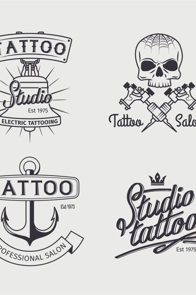 Логотип тату студии машинка