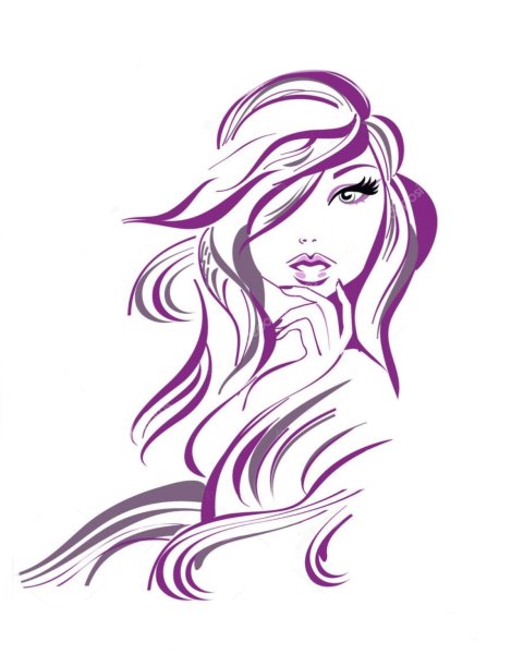 Силуэт девушки с волосами