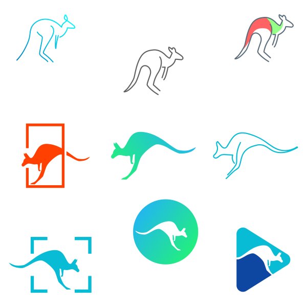 Кенгуру яркая вектор логотип