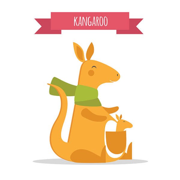 Эмблема кенгуру с тележкой