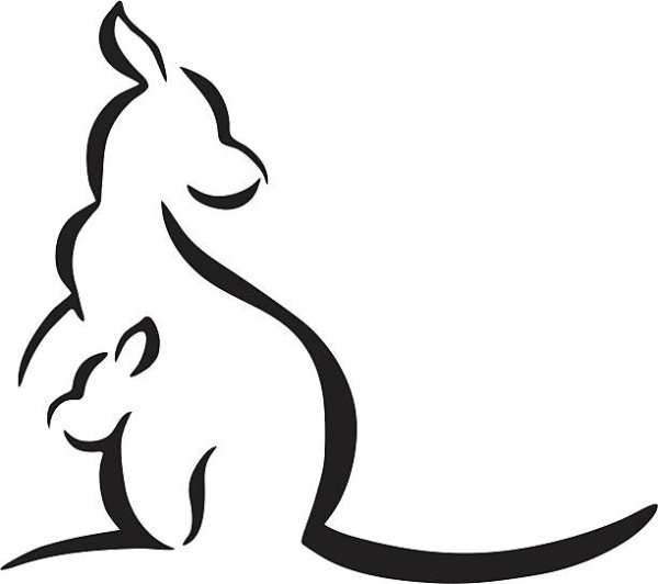 Кенгуру красивый рисунок для логотипа