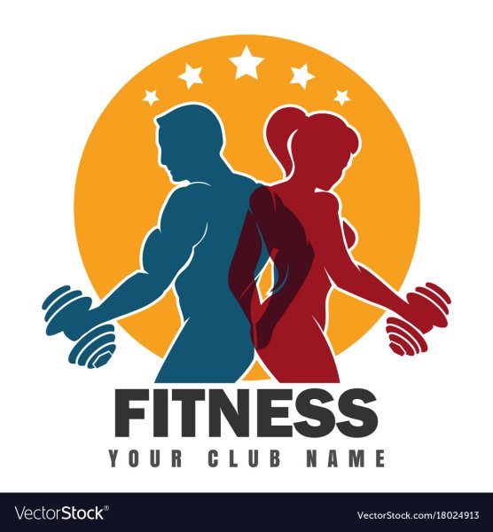 Силуэт фитнес мужчина и женщина