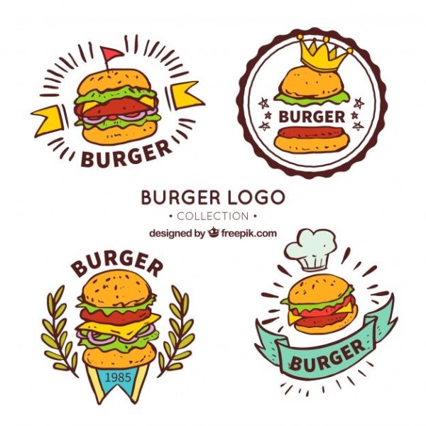 Бургер пицца логотип