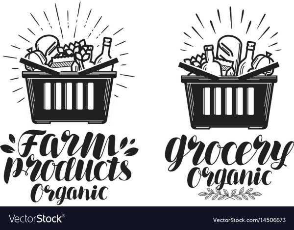 Корзина с продуктами контур