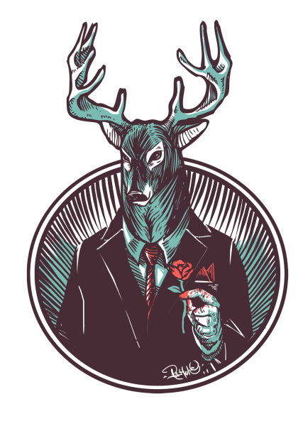 Олень Ягер картина Егермейстер