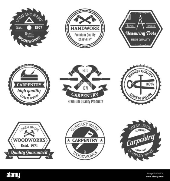 Векторные иконки для столярной мастерской