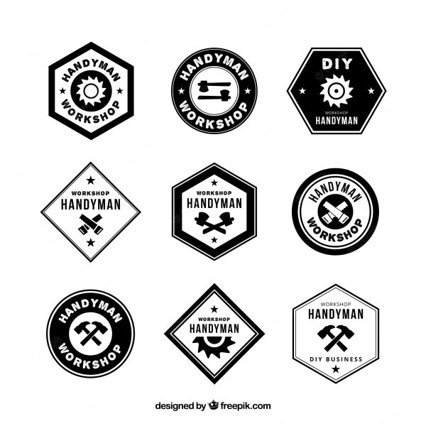 Логотип мастерской черно белый