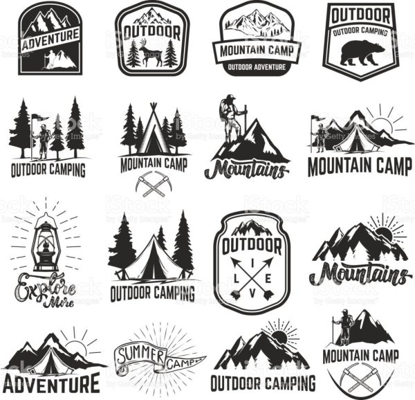 Логотипы поход горы