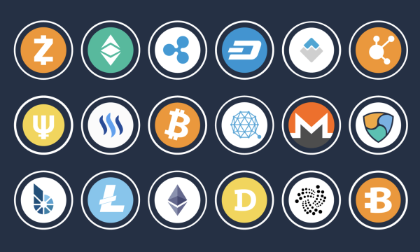 Векторные иконки криптовалют