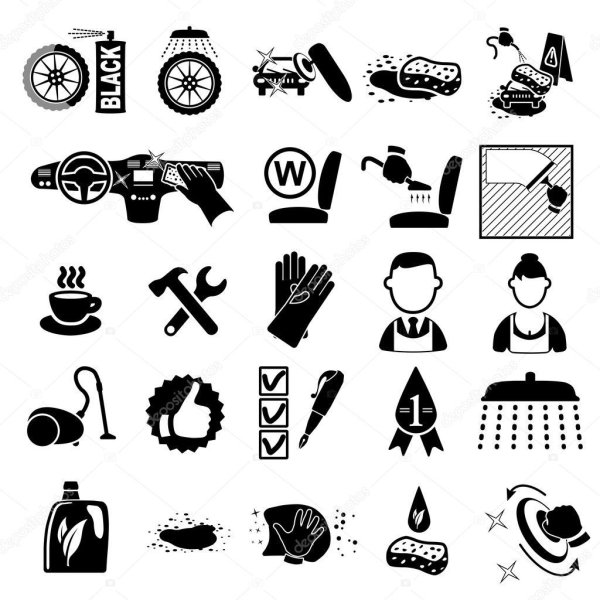 Векторные иконки для автомойки