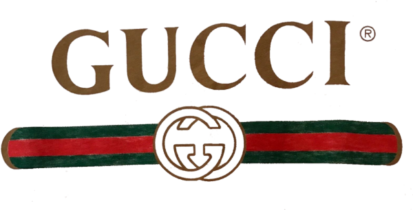 Gucci логотип на прозрачном фоне