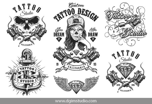 Тату логотип на белом фоне