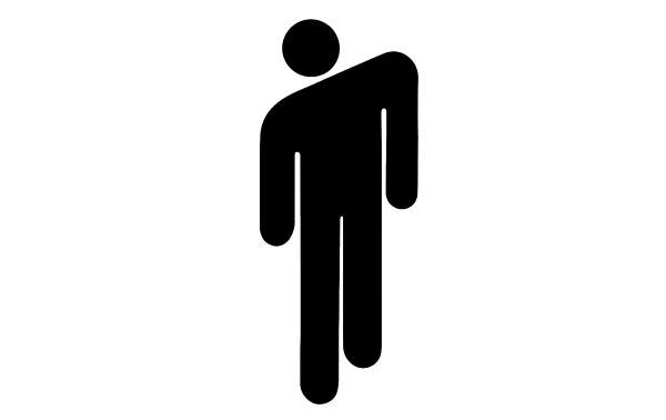 Человечек на черном фоне