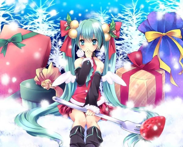 Новогодние арты с Хатсуне Мику