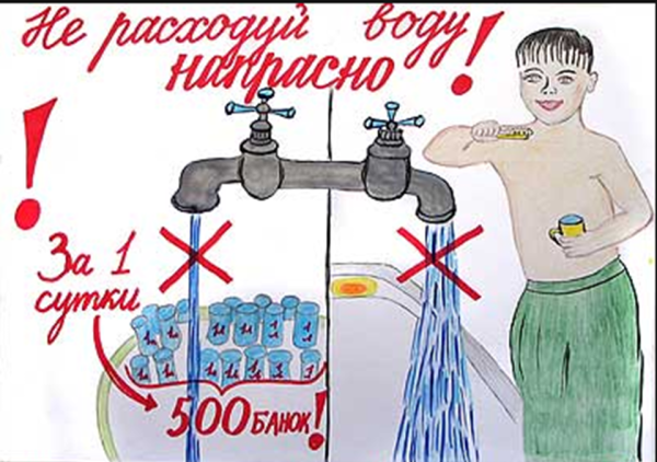 Рисунок на тему береги воду