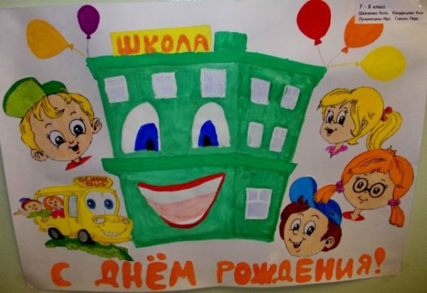 Рисунок поздравление школе