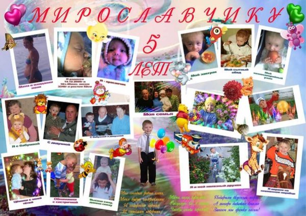 Плакат коллаж на день рождения