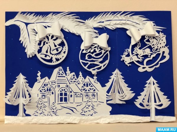 Объемный новогодний плакат