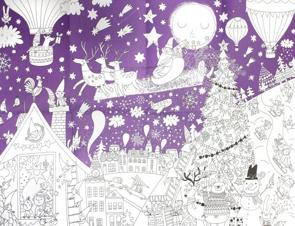 Новогодние плакаты раскраски