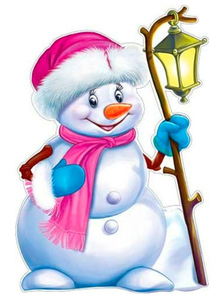 Плакат вырубной Снеговик