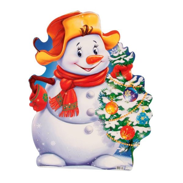 Плакат вырубной Снеговик