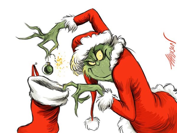 Гринч в шапке Санты