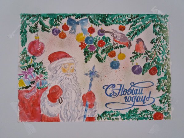 Рисунки на новый год на ватмане