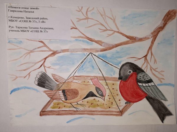 Плакаттпоеормите птиц зимой