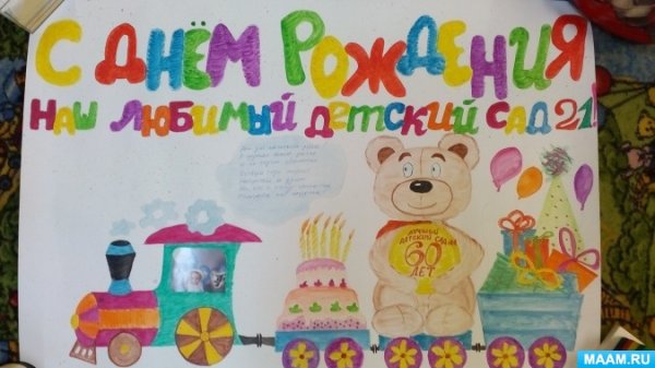 С днем рождения. Плакат