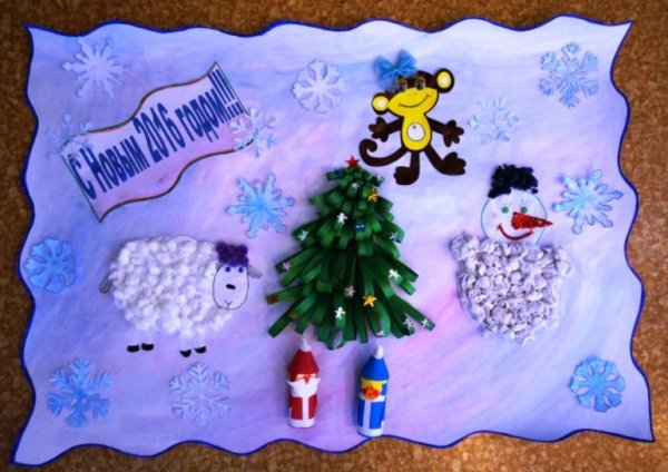 Новогодние рисунки на ватмане