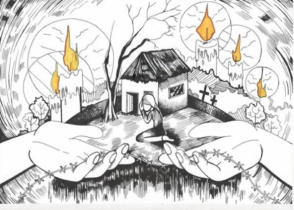 Рисунок на тему Холокост легко