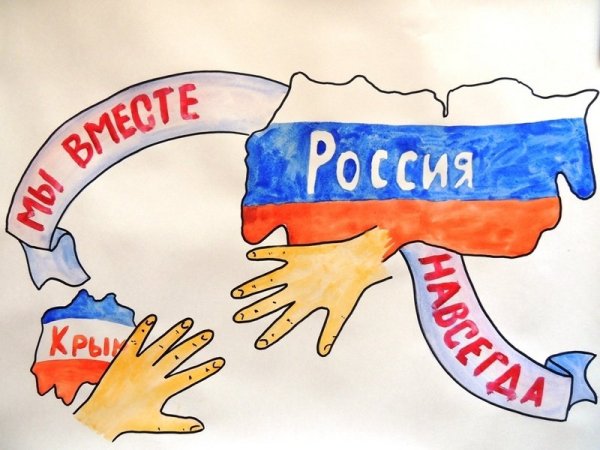 Присоединение Крыма к России рисунки