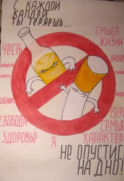 Плакат вредные привычки