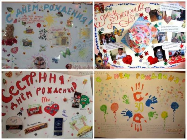 С днем рождения. Плакат