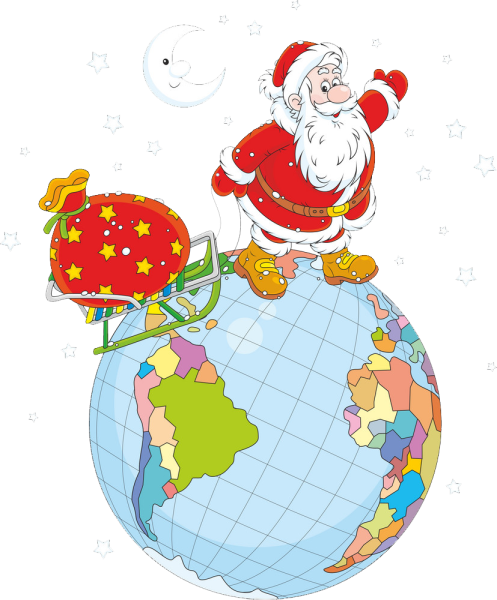 Дед Мороз с глобусом