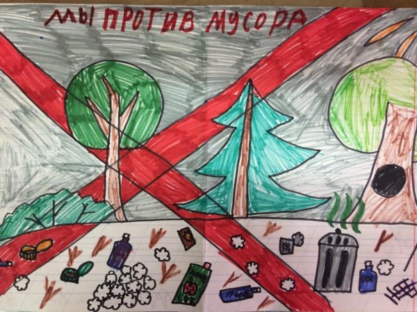 Конкурс рисунков дети против мусора