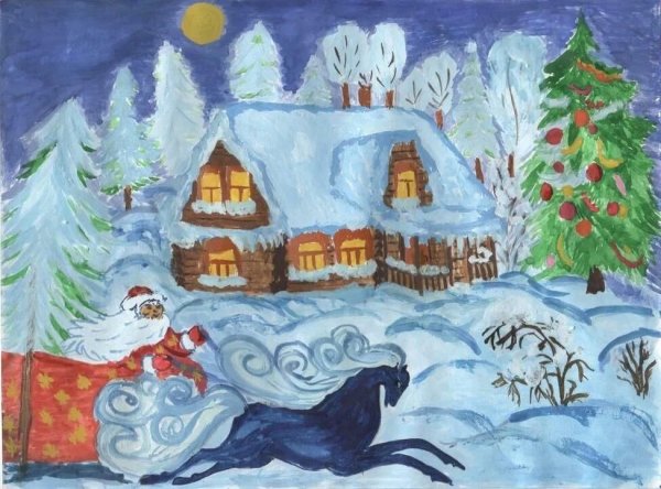 Рисование зимняя сказка