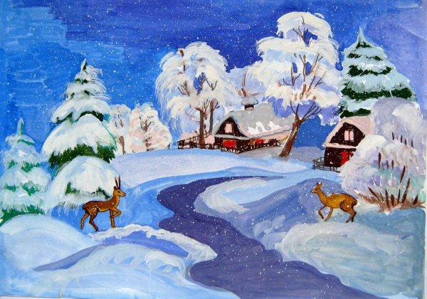 Зимушка зима рисунок