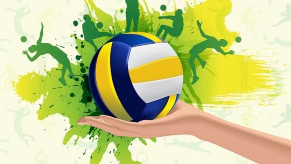 Волейбольный мяч красками