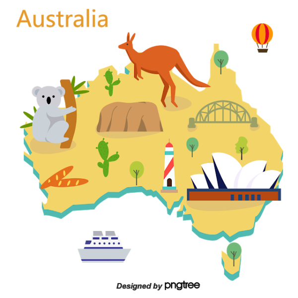 Достопримечательности Австралии на карте