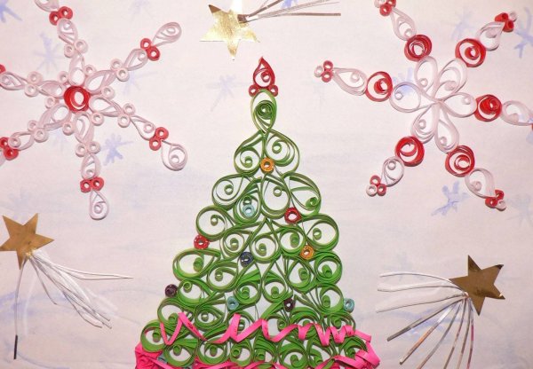 Новогодний плакат из бумаги