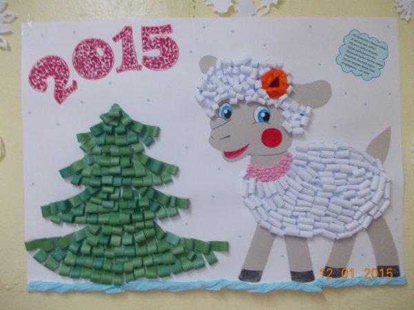 Новогодний плакат в школу