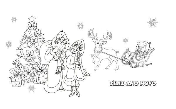 Новогодние рисунки для срисовки карандашом