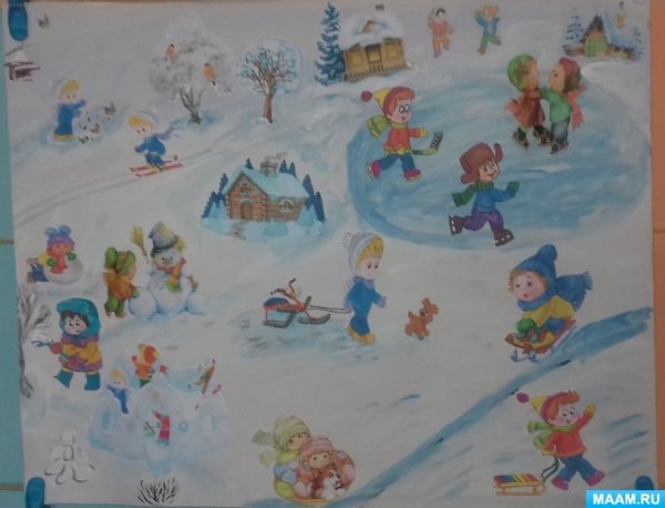 Аппликация зимние виды спорта