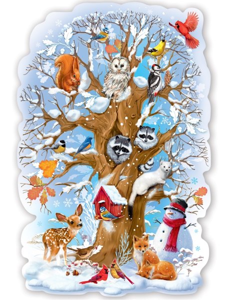 Плакат вырубной зимнее дерево