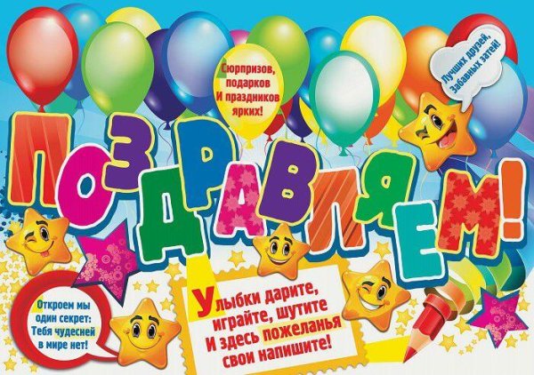 Поздравительный плакат с днем рождения