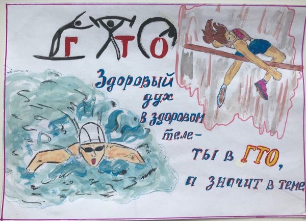 Детские рисунки на тему ГТО