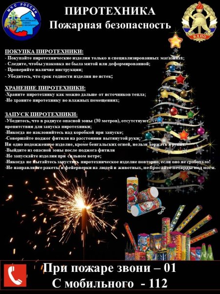 Новогодняя памятка о мерах пожарной безопасности