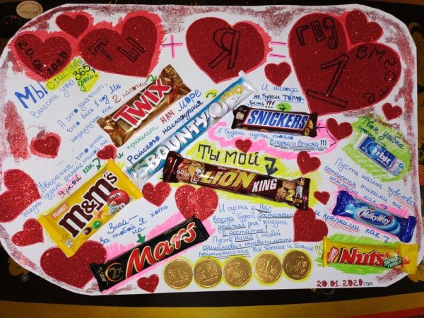 Подарок мужу плакат со сладостями