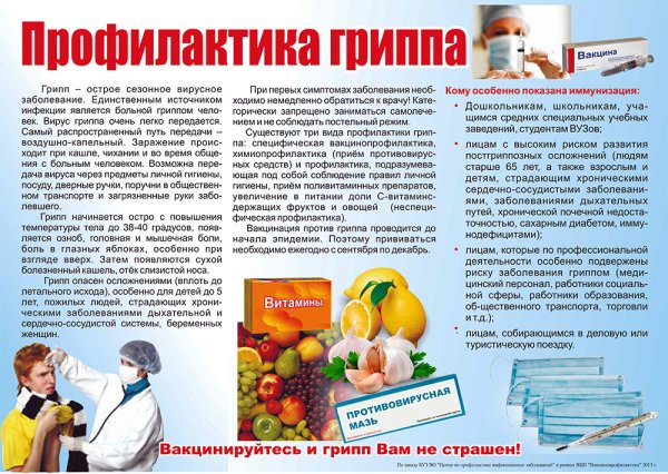 Профилактика инфекционных болезней ОРВИ грипп